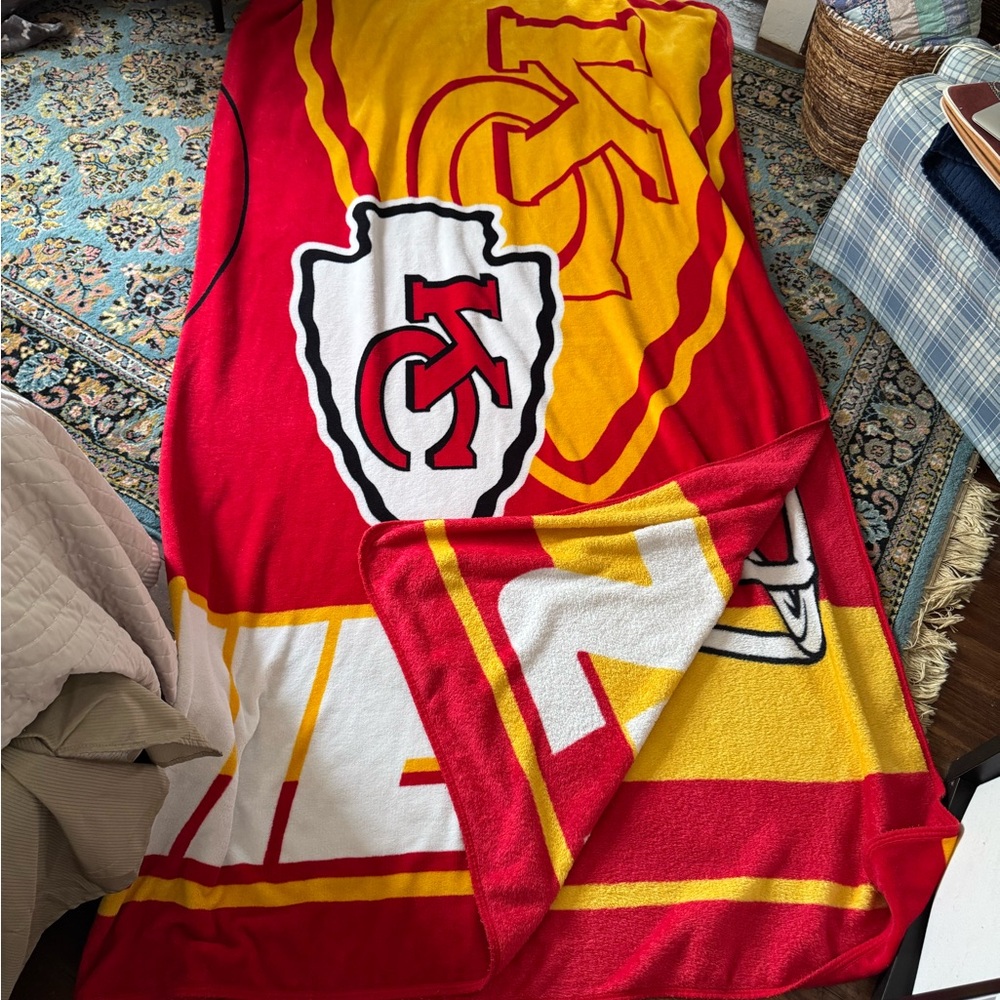 Kansas City Chiefs Red and Yellow Blanket